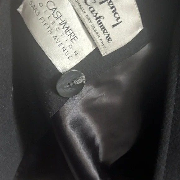 Saks Fifth Avenue Black Pea Coat - Picture 5 of 5